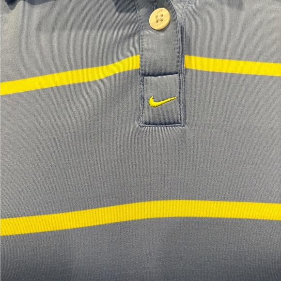Nike Dri Fit Golf Striped Women’s Polo Collar Button Logo Sz Large - Picture 4 of 6